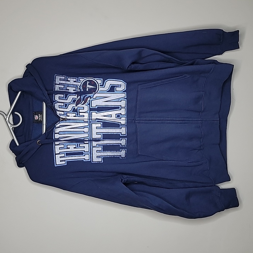 NFL Team Apparel Tennessee Titans Men's size L zip up hooded sweater jacket